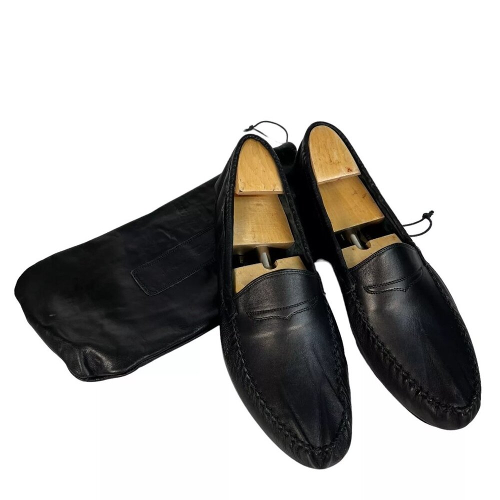Salvatore Ferragamo Mens Leather Flat Loafer Slipper Shoe Size 11" Travel RARE